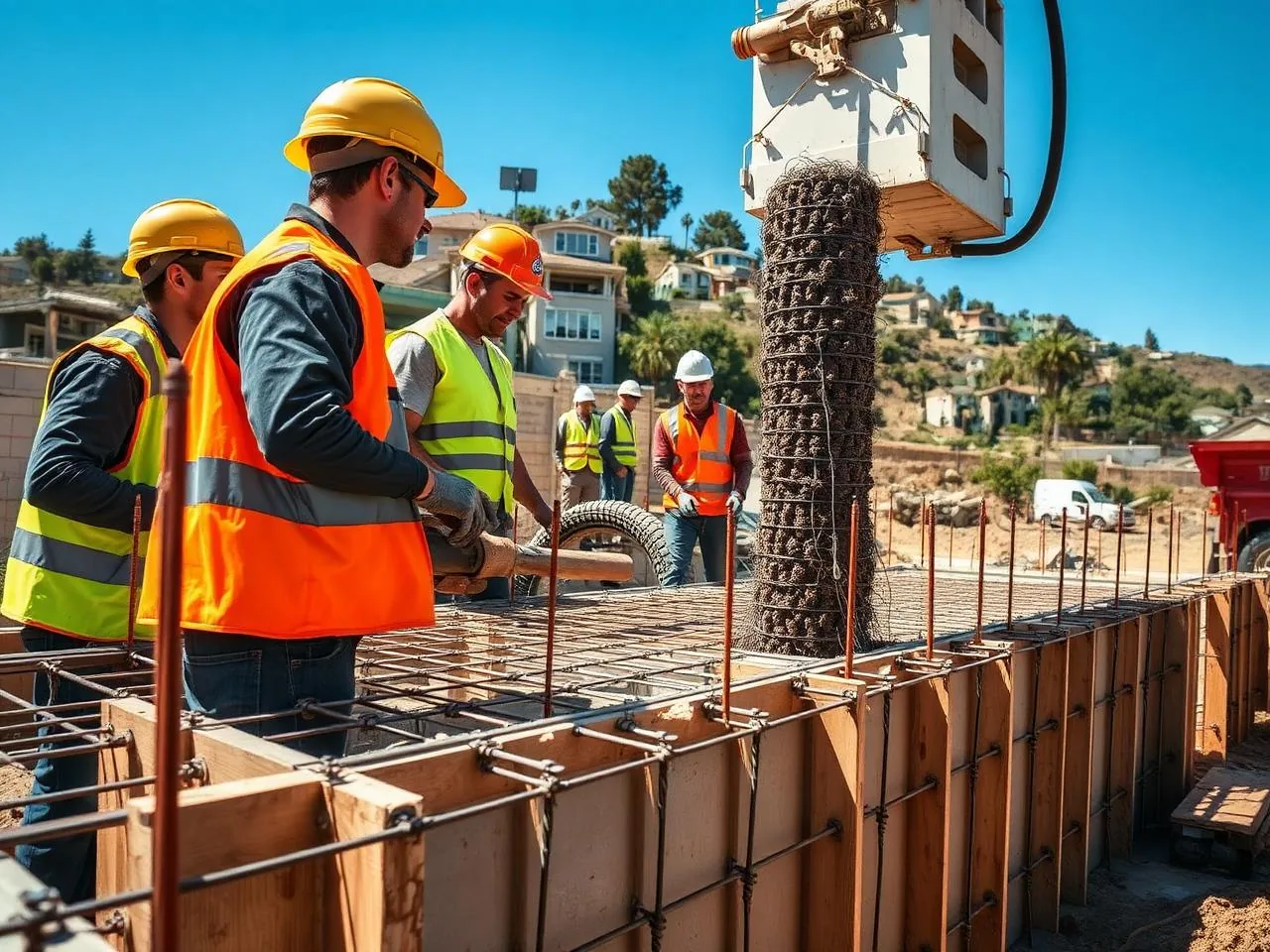 Structural concrete and foundation work on a Los Angeles hillside property